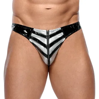 Pánské erotické prádlo Black Level 2 Tone Vinyl Thong 2890534 Velikost XXL