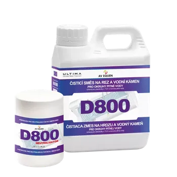 AV EQUEN D800 - 1L, Čisticí přípravek na rez a vodní kámen pro okruhy s pitnou vodou + D800neutralizator 750g