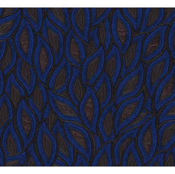 Tapeta Masureel Vliesová tapeta na zeď, listy, modrá, TER406, Terra, Masureel, velikost 0,7 x 10,05 m