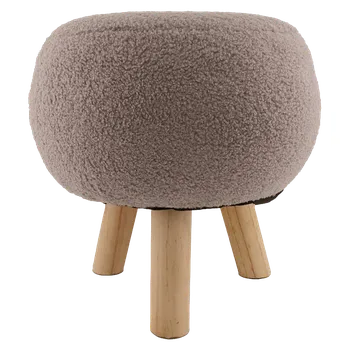 Stolička Stolička Muri, dřevo, polyester, přírodní, šedá, ø 35 × 37 cm 52732-080