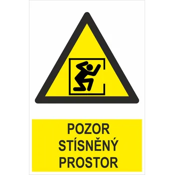 Značení Pozor stísněný prostor samolepící vinylová fólie 300x200mm