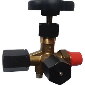 Ventil SUKU manometrový ventil 3-cestný M20x1,5 PN250, mosazný F/M/M (70171)