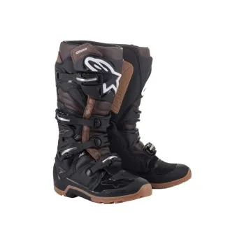 Moto obuv Enduro Boty Alpinestars Tech 7 Boots Black/Dark Brown, Velikost EU 40,5 / US 7