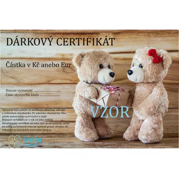 Dárkový potravinový koš Dárkový certifikát - motiv medvídci 250 Kč