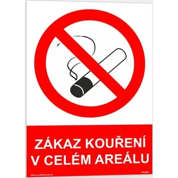 Traiva s.r.o. Zákaz kouření v celém areálu Verze: Samolepka 148 x 210 mm (A5) tl. 0.1 mm - Kód: 00323