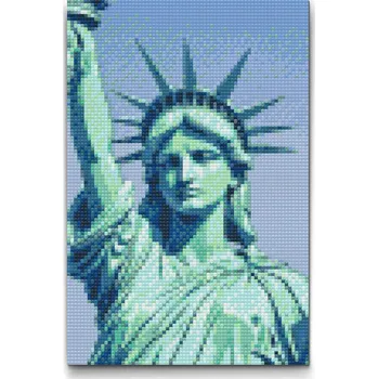 Diamantové malování Diamantové malování - Socha svobody z blízka Velikost: 20x30cm, Rámování: Pouze srolované plátno, Diamanty: Kulaté