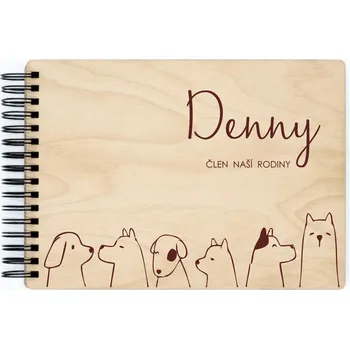 Fotoalbum Dřevěné fotoalbum pro pejska Barva vnitřních papírů: Bílá