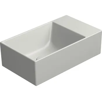Umyvadlo KUBE X keramické umyvadlo 40x23cm, bez otvoru, cenere mat