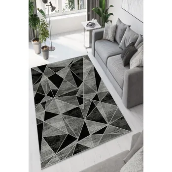 Bytový textil ASIR Koberec (80 x 120) W942 černé a šedé geometrické vzory