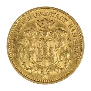 20 Mark zlatá mince Hamburg