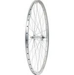 Zapletené kolo 622/28 přední, ráfek dvoustěnný stříbrný, Al náboj na matice