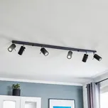 SOLLUX LIGHTING Stropní bodové osvětlení Round v černé barvě, šestilampové lineární černý 6 x 40 W - Doprava zdarma