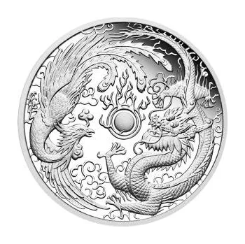 1 unce stříbrná mince Austrálie drak & Phönix 2018 - leštěná deska