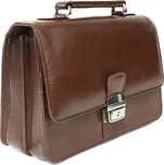 Hnědá pánská kožená dokladová etue s držadlem