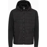 PORSCHE DESIGN Hybrid cardigan Bunda svetr ze dvou materiálů na zip černá (Lehký, stylový kardigan s nylonovou kapucí.)