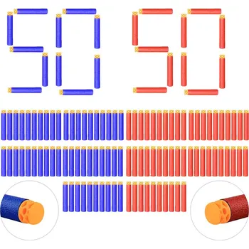Dětská zbraň Alternativní šipy pro Nerf - Waffle - měkká hlavice 100 kusů - 50 modrých + 50 červených