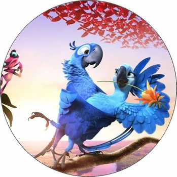 Jedlá dekorace na dort Jedlý papír Rio 2 papoušek Rio 19,5 cm