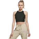 Lesklý žebrovaný crop top Urban Classics Barva: Černá, Velikost: S