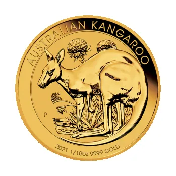 1/10 uncí zlatá mince Austrálie klokan 2021