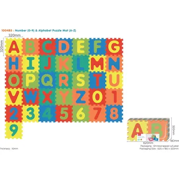 Pěnové puzzle podložka s písmeny a čísly, 36 dílů z EVA pěny