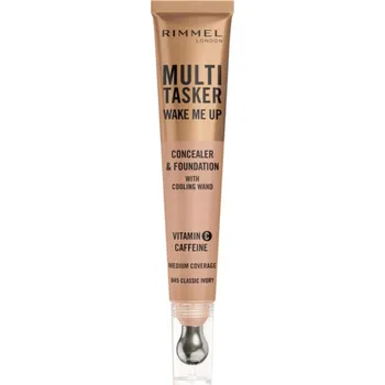 Přípravek na tvář Rimmel Multi-Tasker Wake Me Up make-up a korektor pro rozjasnění pleti odstín 45 Classic Ivory 20 ml