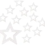 Hvězdy s glitrem 5 cm, 12 ks bílé