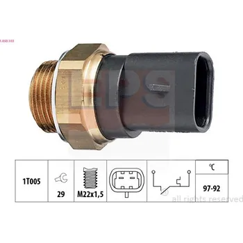 Klimatizace automobilu Teplotní spínač, větrák chladiče EPS 1.850.103