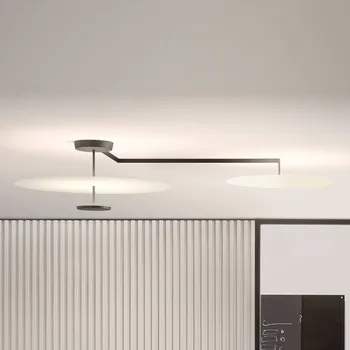 Vibia Flat LED stropní svítidlo 3-bodové Ø 55 cm bílé - Ø stínidlo na lampu – 55 cm, 40 cm bílá, černá LED 40,5 W celkem - Doprava zdarma