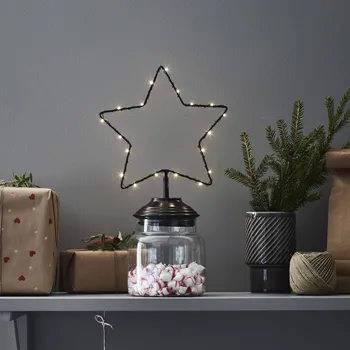 Lampička Markslöjd LED dekorativní hvězda Sweetie baterie a časovač čirá, černá 19 x 0,03 W LED - Doprava zdarma