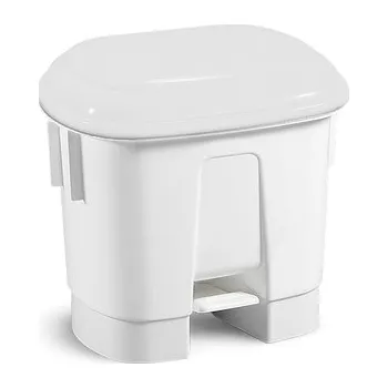 Podlahový mycí stroj Koš na odpad Derby, 30 l, nášlapný, bílý/bílé víko