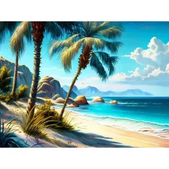 Diamantové malování Diamantové malování/Huacan - Romantická pláž