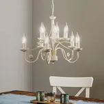 Lamkur Lustr Ayleen z oceli, deset žárovek, bílý bílá, zlatá 10 x 40 W - Doprava zdarma