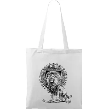 Nákupní taška Plátěná taška - Český lev ve znaku Barva: Bílá