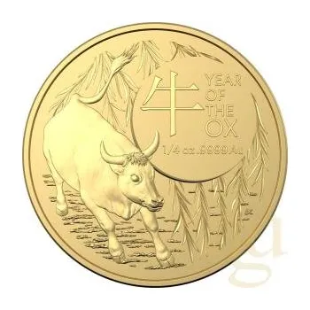 1/4 unce zlatá mince Austrálie RAM Lunar vůl 2021