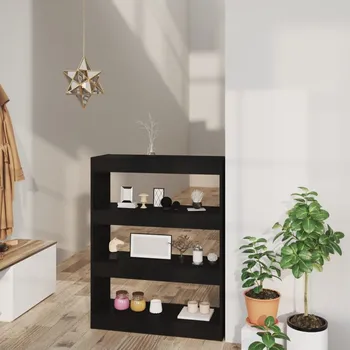 Knihovna ZBXL Knihovna / dělicí stěna černá 80 x 30 x 103 cm kompozitní dřevo