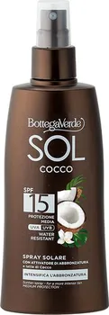 Přípravek na opalování Bottega Verde Sol Cocco voděodolný sprej na opalování SPF15 200 ml