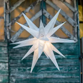 Lampička STERNTALER Sněhová vločka venkovní, 18cípá hvězda, potisk - délka napájecího kabelu 400 cm bílá 1 x 15 W - Doprava zdarma