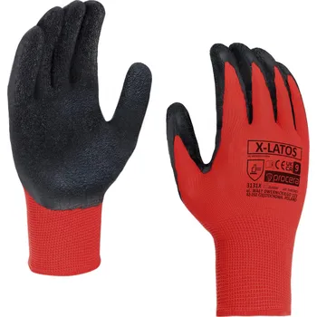 Pracovní rukavice Procera X-LATOS rukavice máčené v latexu Barva: červená, Vyberte velikost: 10