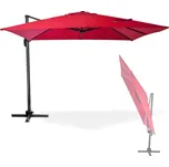 DEMA Alu závěsný slunečník čtvercový 300x300 cm Verona, vínovočervený