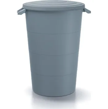Plastová nádoba s úchyty SMOOTH 120 l - barva: světle šedá
