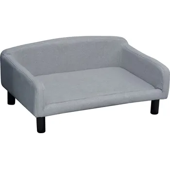 Pelíšek pro psa PAWHUT D04-149 pohovka pro psy, světle šedá, 82x54x36 cm