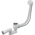 Automatický vanový sifon s přepadem - chrom, bílý - Bílá (VANSWAUTOW) HOPA