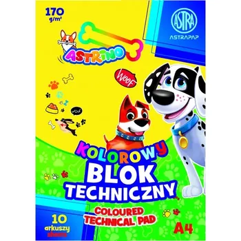 Výtvarný papír AstraPAP ASTRINO barevné papíry A4, 10 listů, 170g/m2, mix motivů, 106021014