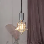 STAR TRADING E27 patice Stil s kabelem, stříbrná - patice - Ø 4,5 cm, délka 7 cm černá, stříbrná