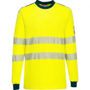 pracovní tričko PORTWEST Tričko WX3 FR701 Hi-Vis, odolné proti ohni, dlouhý rukáv, reflexní POR-FR701YNRM M Žlutá/navy