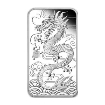 Sběratelství 1 unce stříbrná mince Perth Mint Rectangular Dragon 2018 - leštěná deska