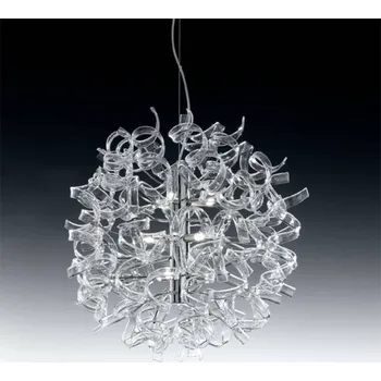 Metallux Moderní závěsné světlo ASTRO, 9 zdrojů, čirá křišťál, čirá, chrom 9 x 40 W - Doprava zdarma