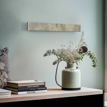 Lampička Quitani Zino LED nástěnné světlo, 20W, zlatá - nástěnný držák - šířka 25 cm, výška 5 cm, hloubka 5 cm břidlice zlatá, krémová LED celkem 20 W - Doprava zdarma