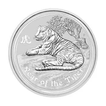 1/2 unce stříbrná mince Austrálie Lunar II tygr 2010