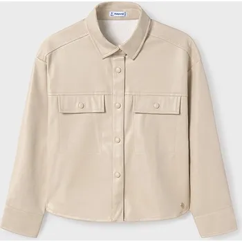 Dívčí bunda Mayoral Kožená bunda, sako 7194 barva: béžová, Rozměr: 162 (16 let)